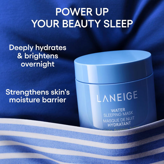 LANEIGE Water Sleeping Mask: Hydrating Korean Overnight Mask with Squalane & Probiotic-Derived Complex, for Bright, Glowing Skin & Barrier Support