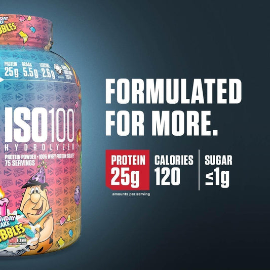 Dymatize ISO100 Protein Powder, 100% Whey Isolate, Birthday Cake | 25g Protein, Hydrolyzed, Fast-Absorbing, Supports Muscle Health, 5.5g BCAAs, Gluten-Free, 20 Servings, 1.3 lb