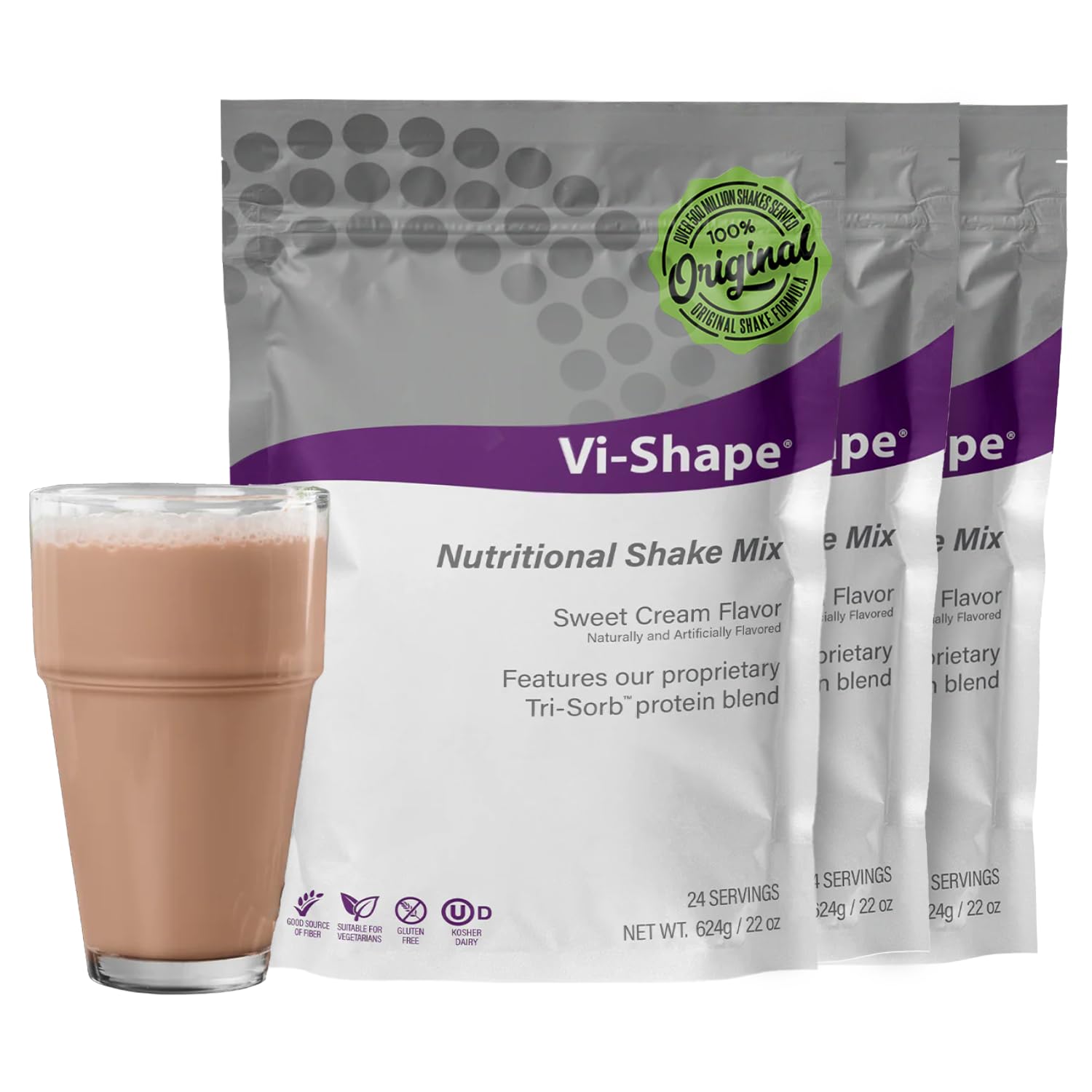 Vi-Shape - Original Nutritional Shake Mix Sweet Cream Flavor - Pack of 1 | ViSalus, Plant-Based Protein, Meal Replacement, Sweet Cream Flavor, Fiber, 26 Vitamins And Minerals, Easy To Mix, Value Pack