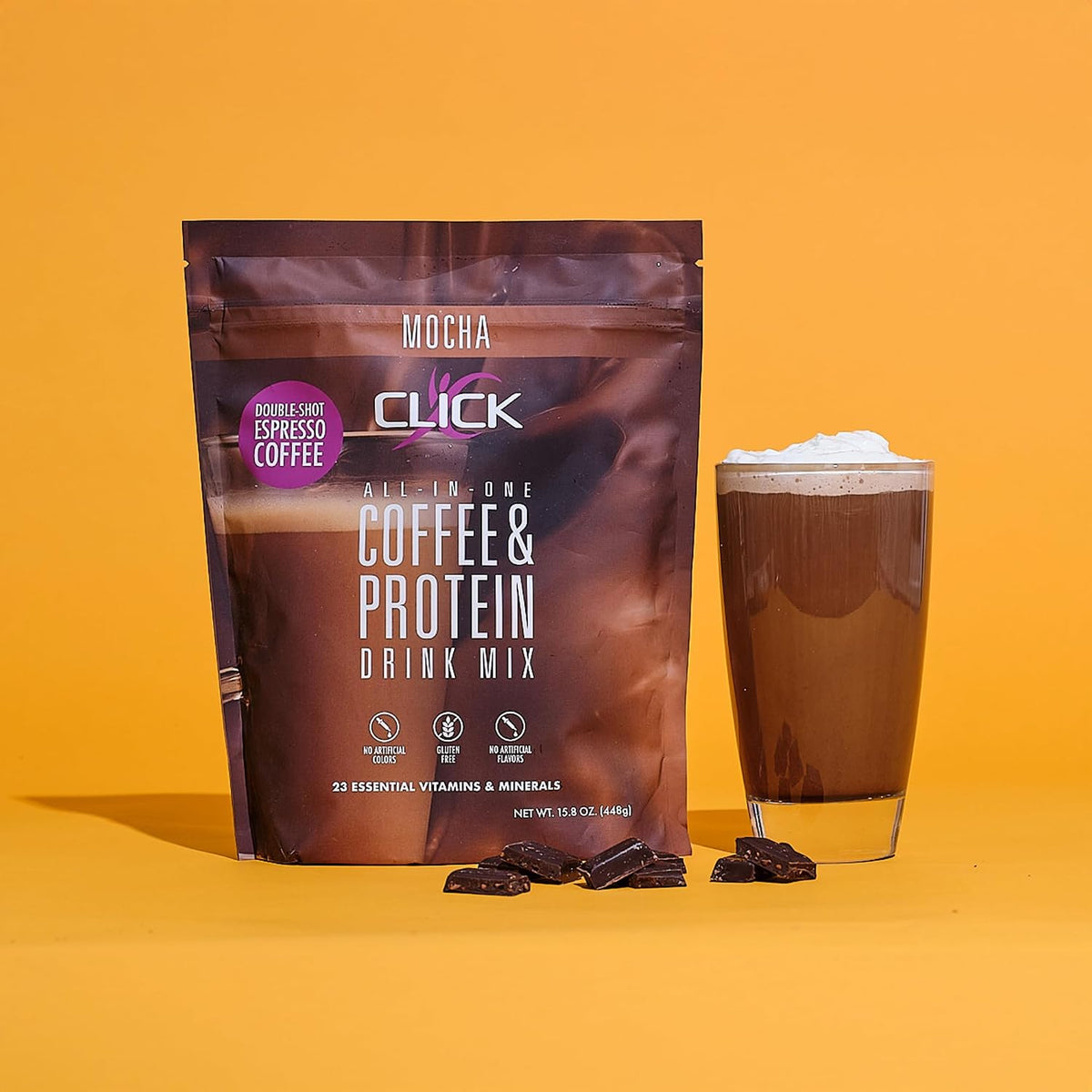Mocha - Protein Coffee Drink - Double Shot Espresso, Hot and Cold - 15.8 oz | All-in-one protein and coffee meal replacement, 23 essential vitamins, Great hot or cold, Double shot espresso flavor, Potent