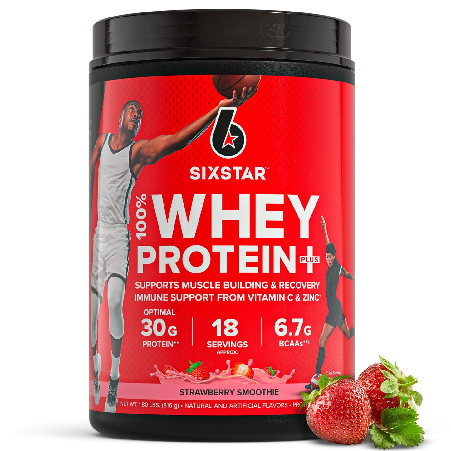 Six Star Whey Protein Powder Plus - Muscle Building & Recovery Formula with Whey Isolate Powder, BCAAs, 30g Protein, Immune Support - Post-Workout Supplement - Vanilla Cream, 1.8 lbs