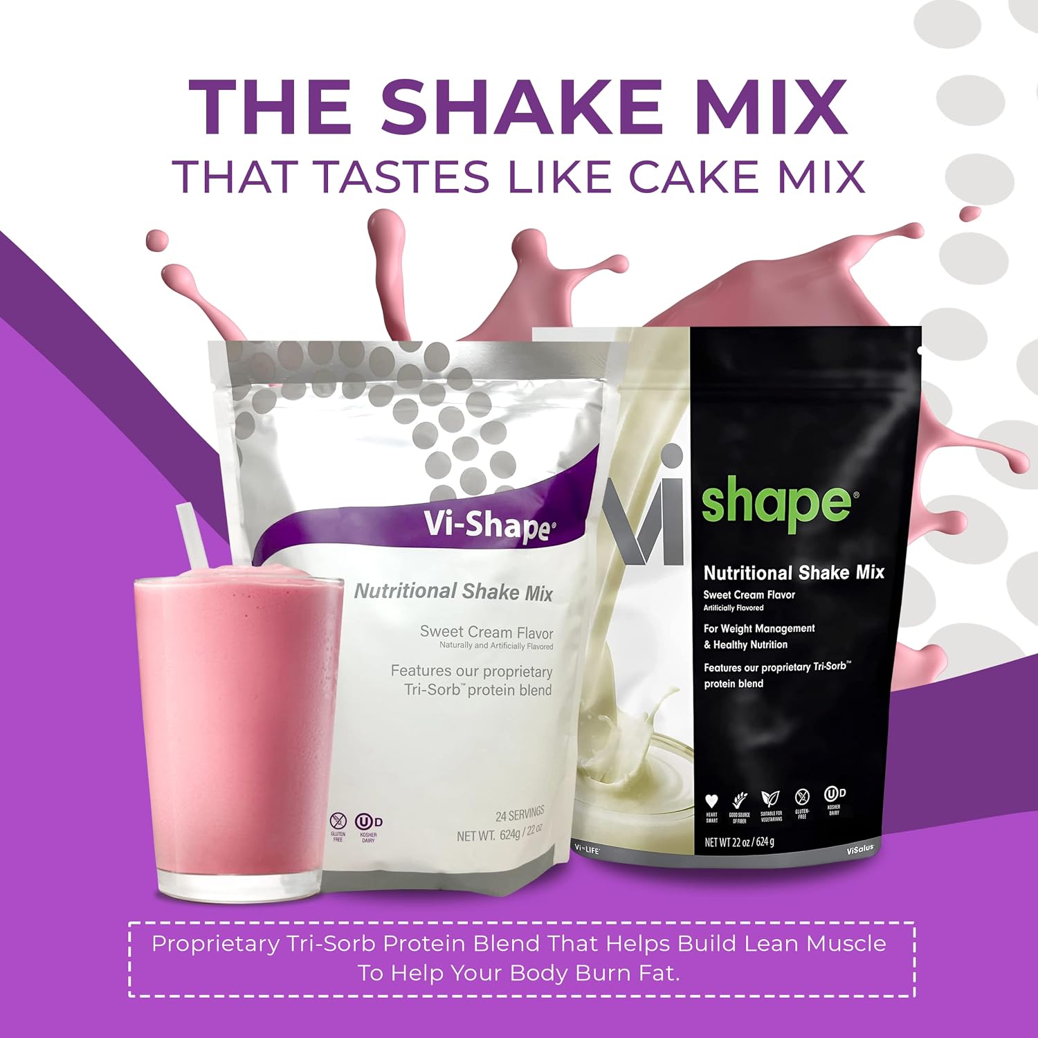 Vi-Shape - Original Nutritional Shake Mix Sweet Cream Flavor - Pack of 1 | ViSalus, Plant-Based Protein, Meal Replacement, Sweet Cream Flavor, Fiber, 26 Vitamins And Minerals, Easy To Mix, Value Pack