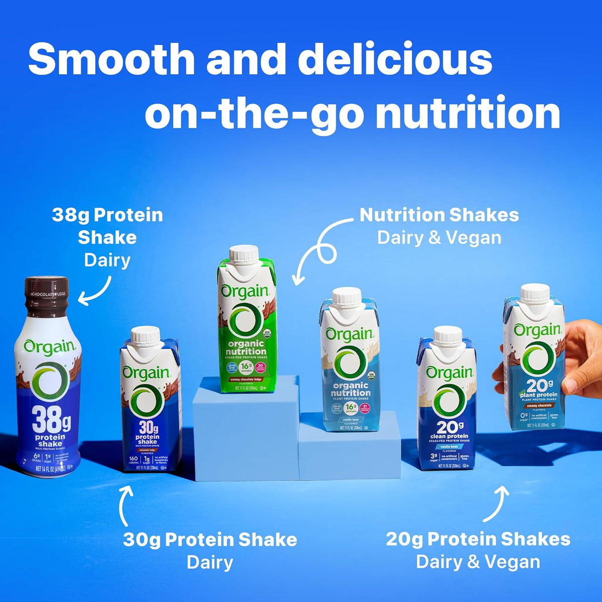Orgain 30g High Protein Dairy Shake, 5g BCAAs, Chocolate, 11 oz, 12pk | Ready to drink dairy isolate milk protein, meal replacement, 1g sugar per serving, keto friendly, gluten free